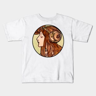 Art Nouveau woman bust  retro with colorful vintage  design Kids T-Shirt